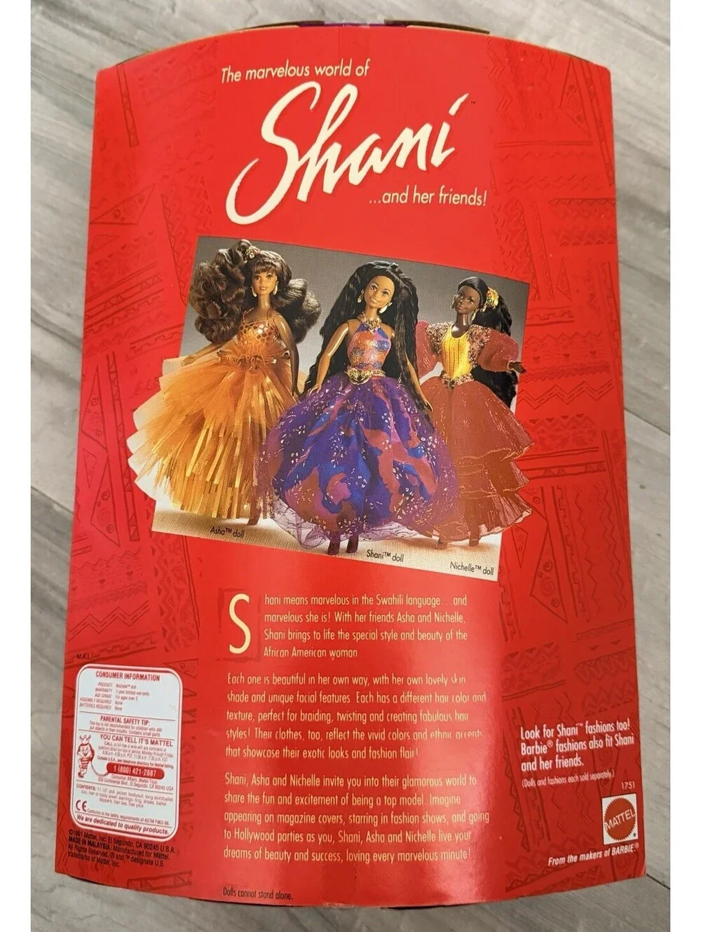 NICHELLE - Friend of Shani Doll - Mattel #1751 African Amer. Barbie Doll Sealed
